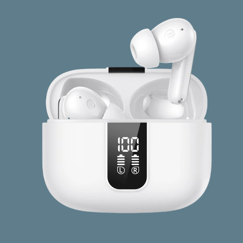 Leaf Wireless Earbuds with LED Charging Case & Deep Bass