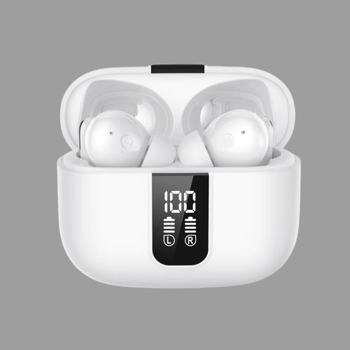 Leaf Wireless Earbuds with LED Charging Case & Deep Bass